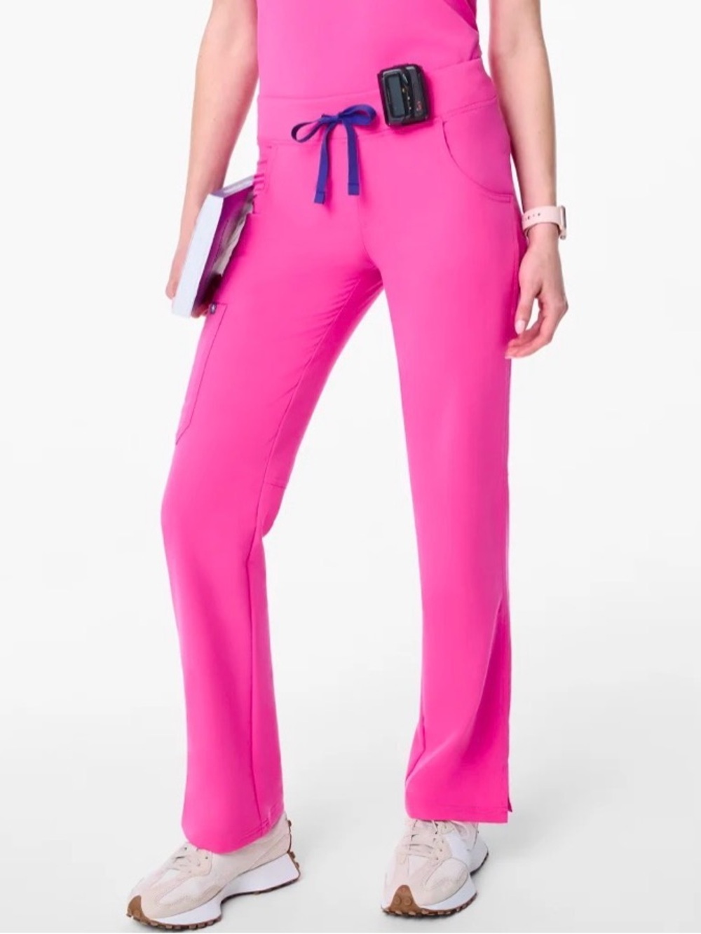 Figs Kade Cargo Scrub Pants in Hot Pink